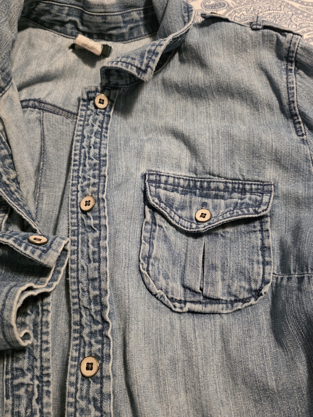 J CREW Light Wash Denim Utility Jacket with Tie Waist - Picture 5 of 10